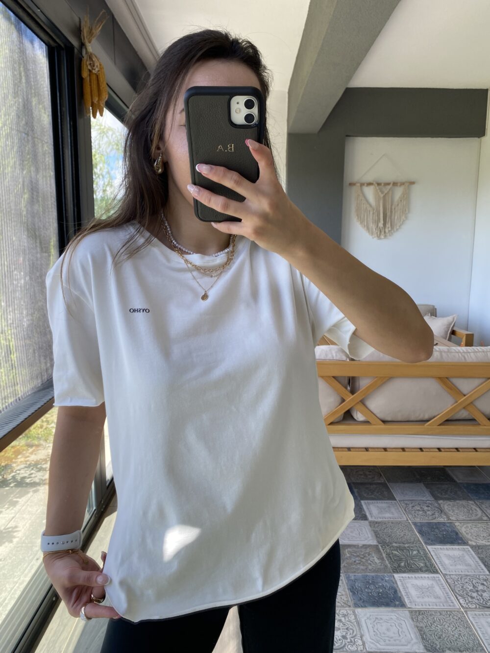 Beyaz Oysh Modal Tişört