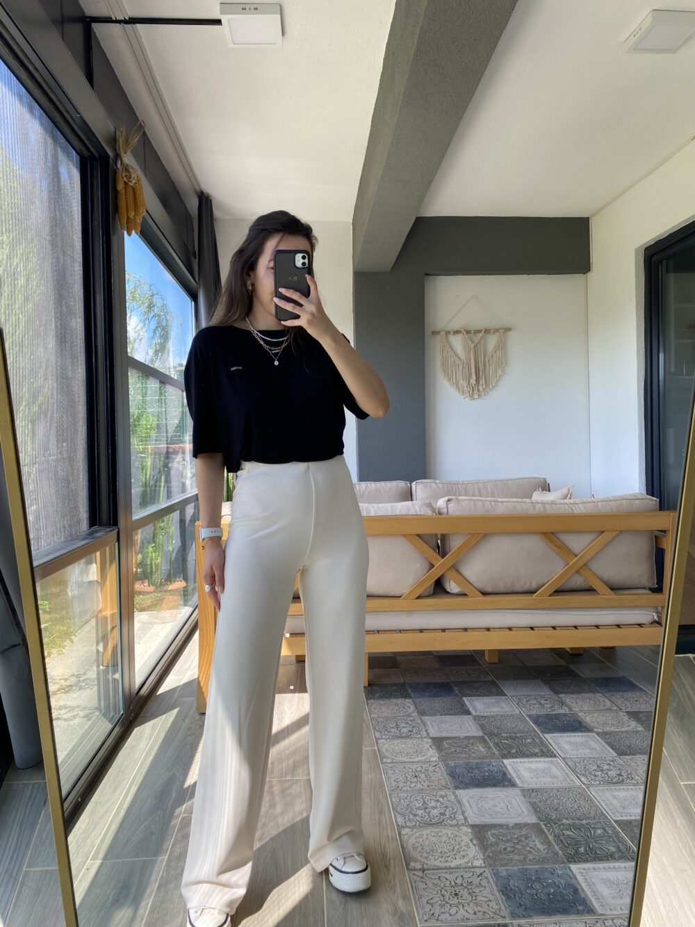Siyah Oysh Modal Tişört - Görsel 2