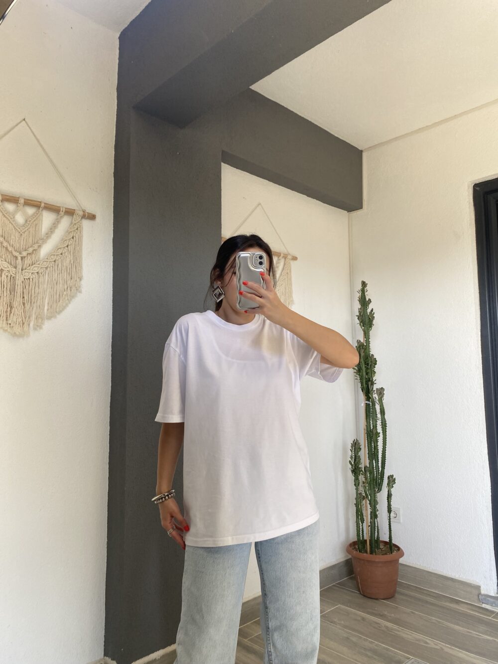 %100 PAMUKLU UNİSEX TİŞÖRT BEYAZ - Görsel 3