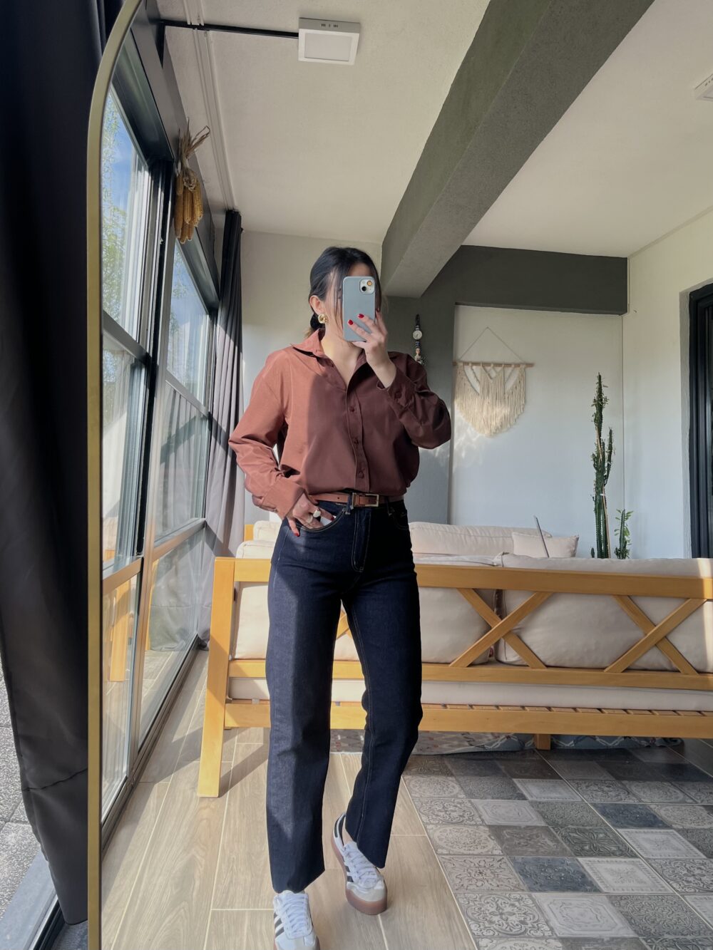 Boyfit Kesik Paça Lacivert Jean - Görsel 2