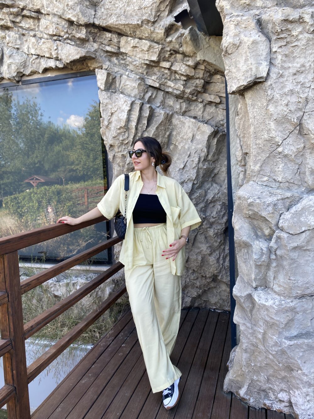 Sarı Tensel Gömlek Pantolon Takım - Görsel 4